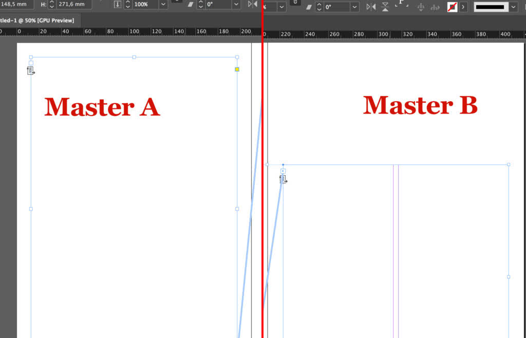 Difference between master page A and master page B