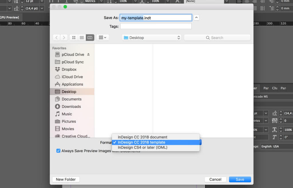 InDesign Tip 2: Save your document as an InDesign template