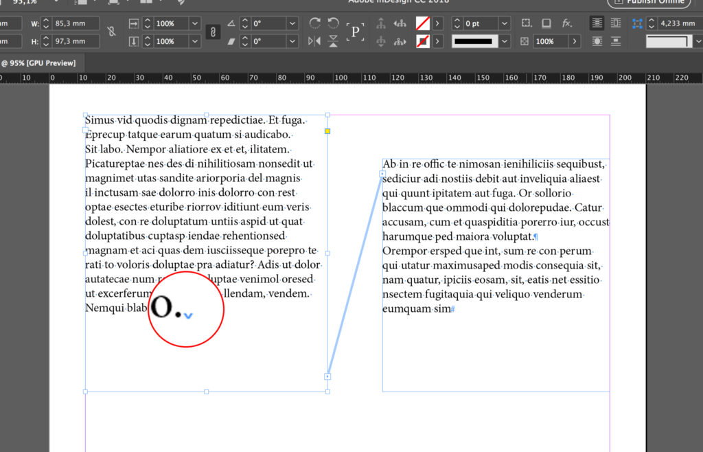 Use of InDesign Column Breaks