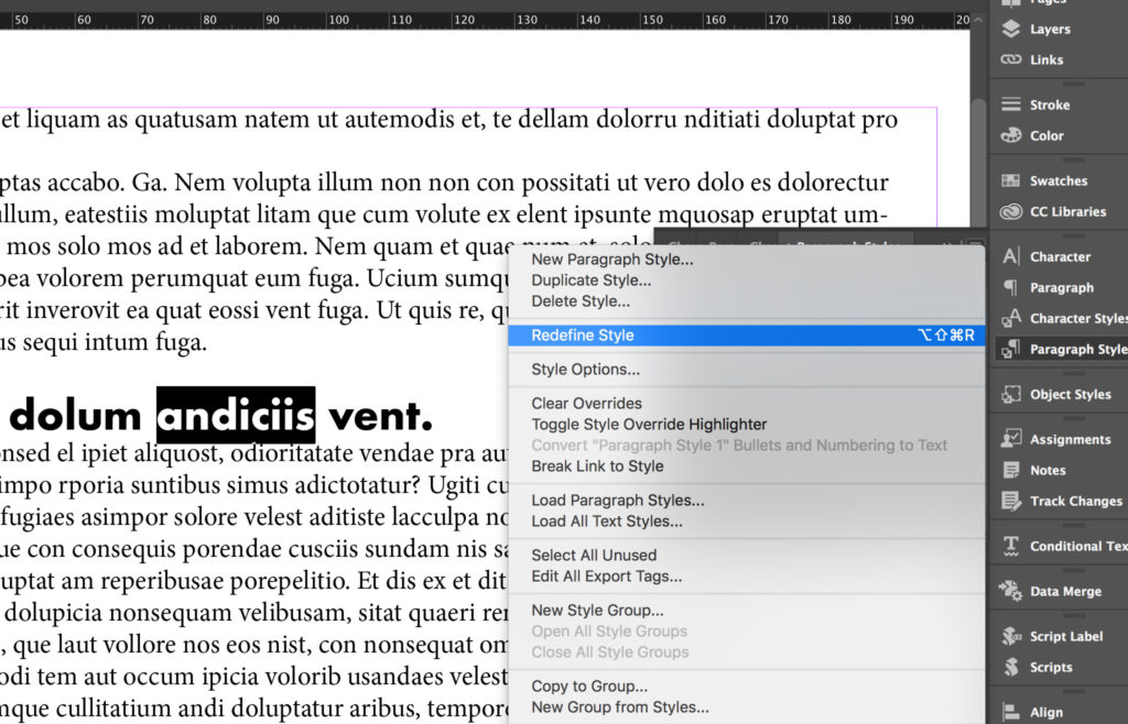 Redefine InDesign Paragraph Styles