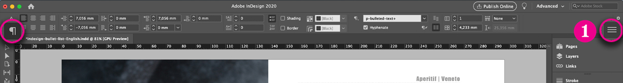 Change bullet style indesign