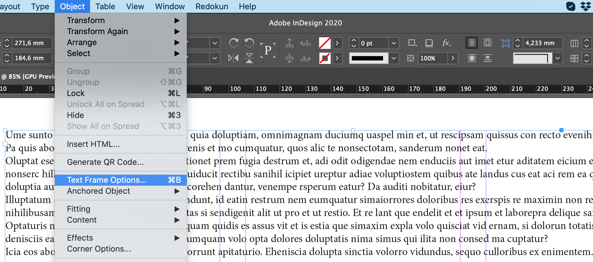 How to create columns in InDesign