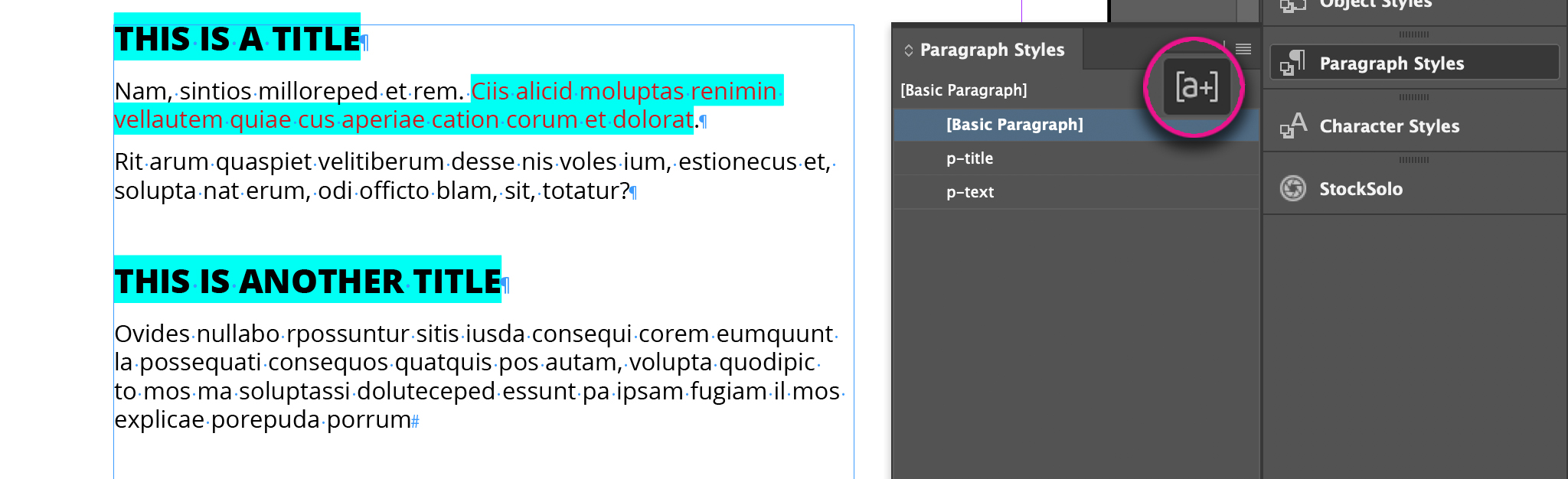 Apply text formatting locally in InDesign