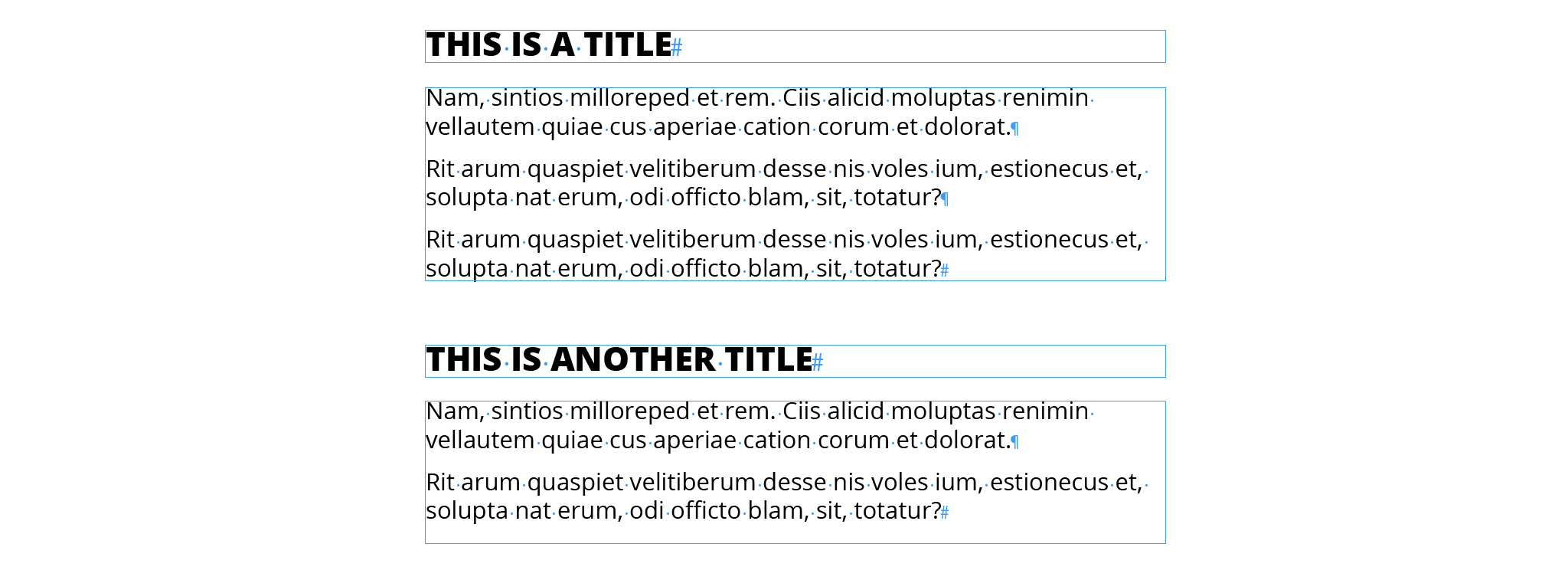 Use different boxes in InDesign