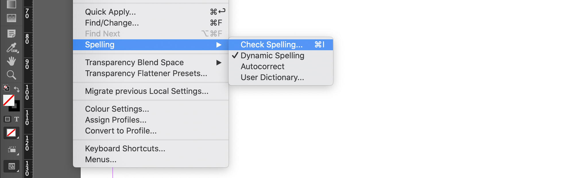 Activate InDesign spell-check