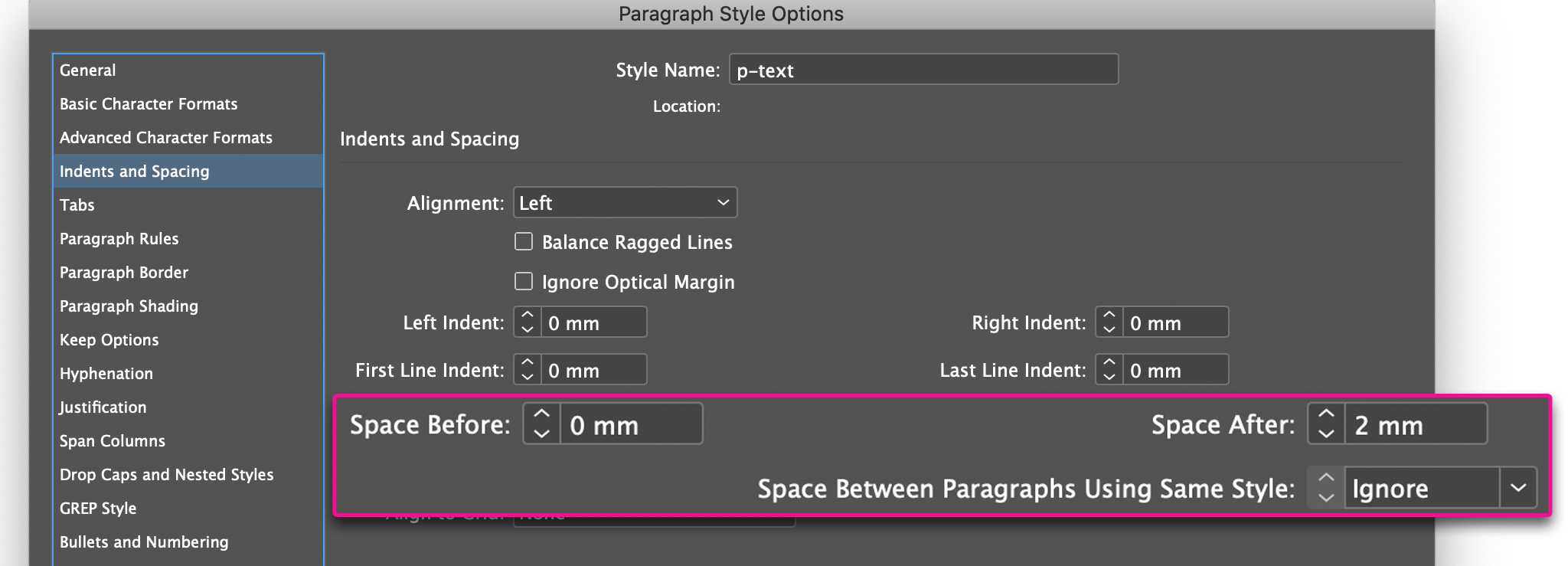 Add space before and after using InDesign Paragraph styles