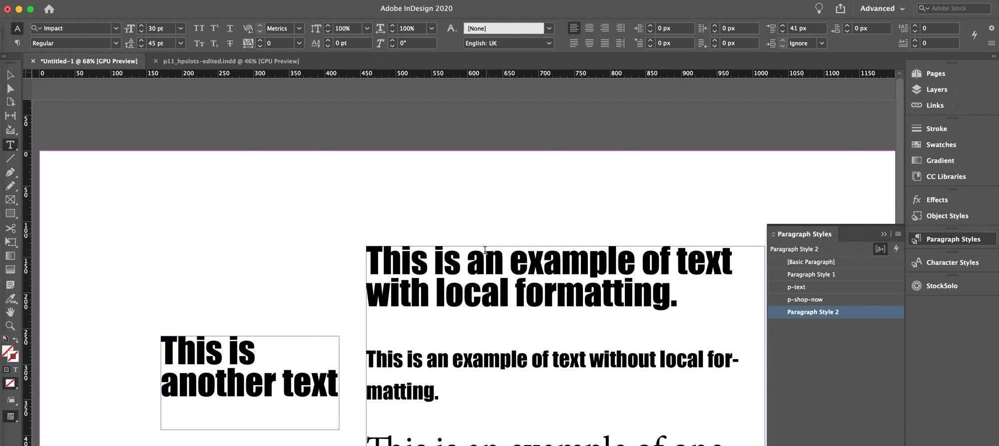 How to redefine paragraph style in InDesign