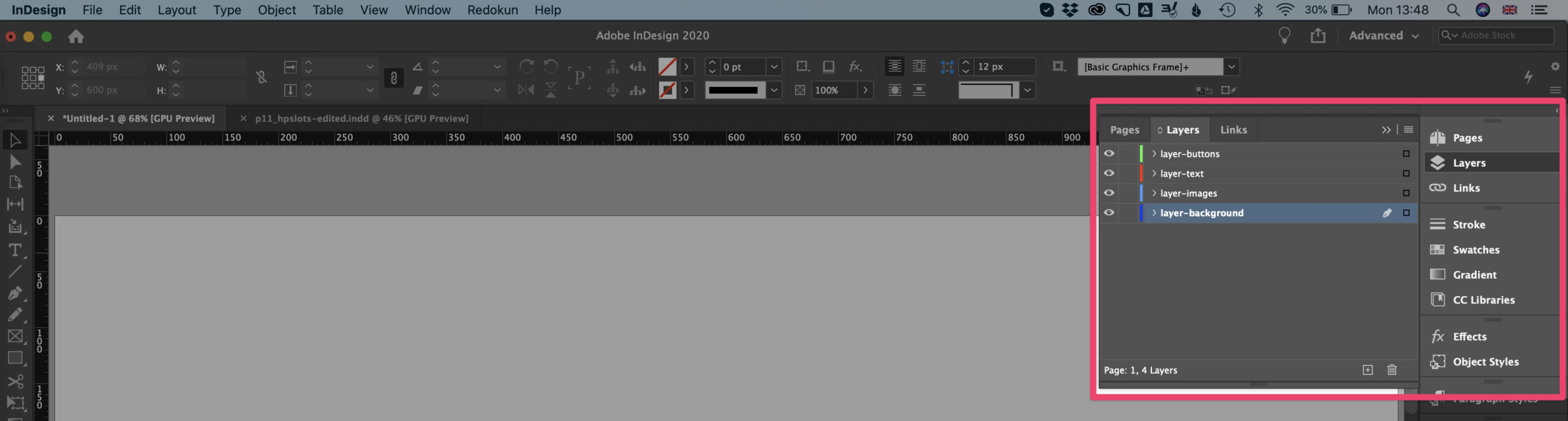 Layers in InDesign