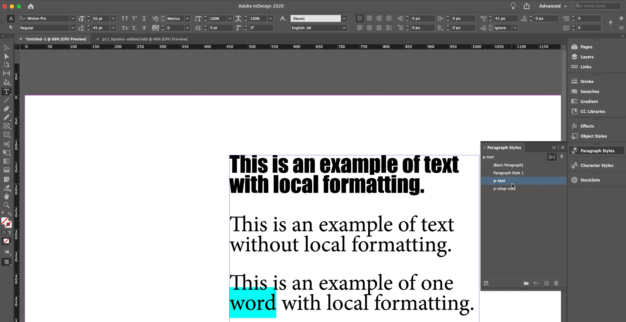 How to create paragraph style from the paragraph panel