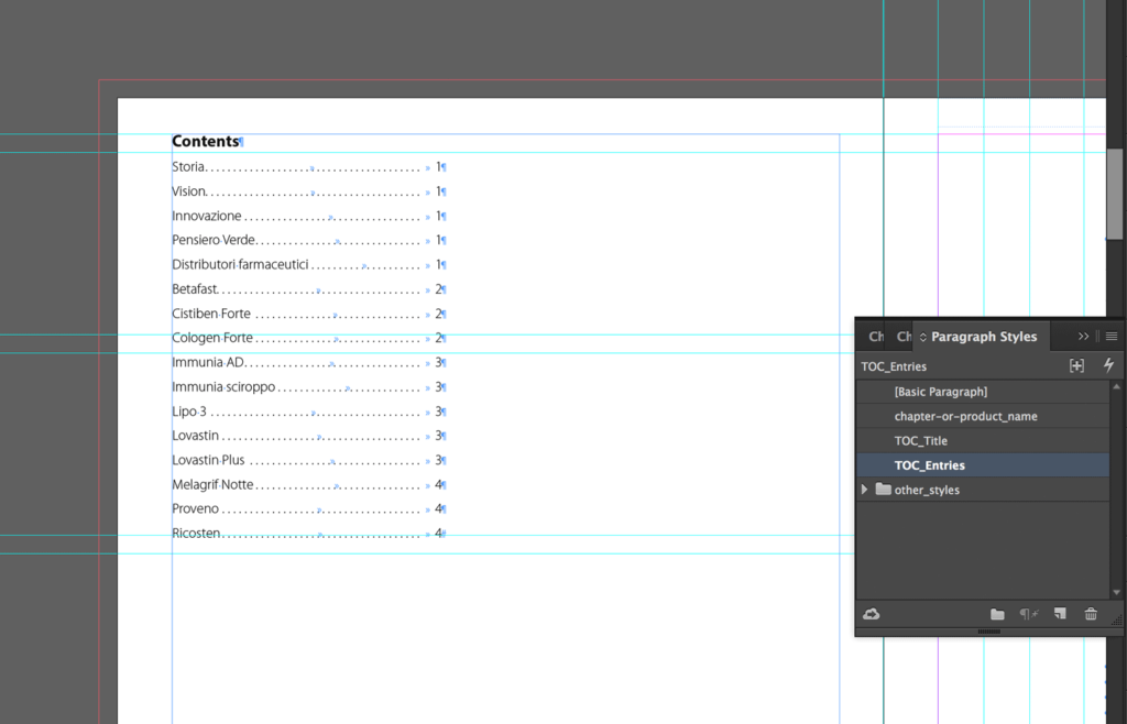 Create the space between the dotted line and the page number