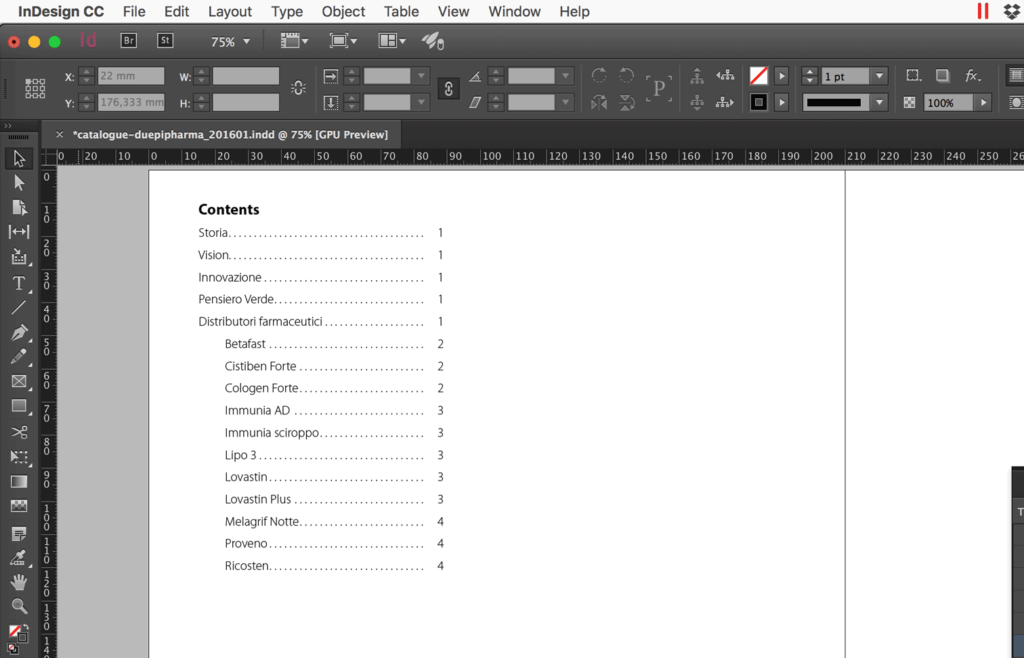 TOC with entries from two Paragraph Styles and indent