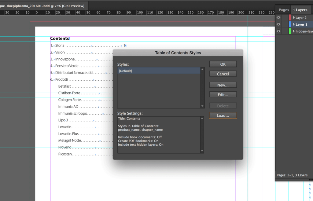 Select the file from which to import the TOC Style