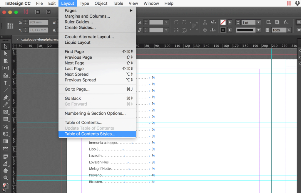 How to import a Table of Contents Style