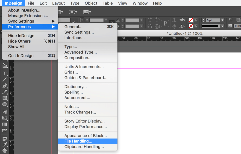 Import an Excel file into InDesign linking the spreadsheet: click on File Handling