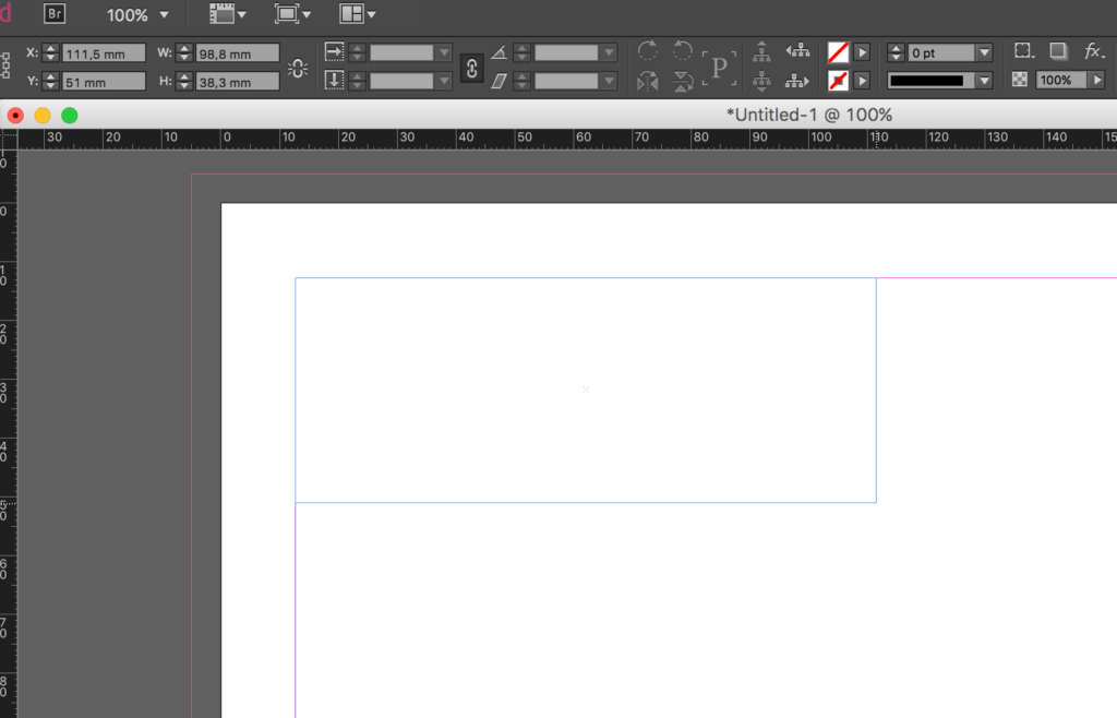 How to draw a table in InDesign: create the text-frame