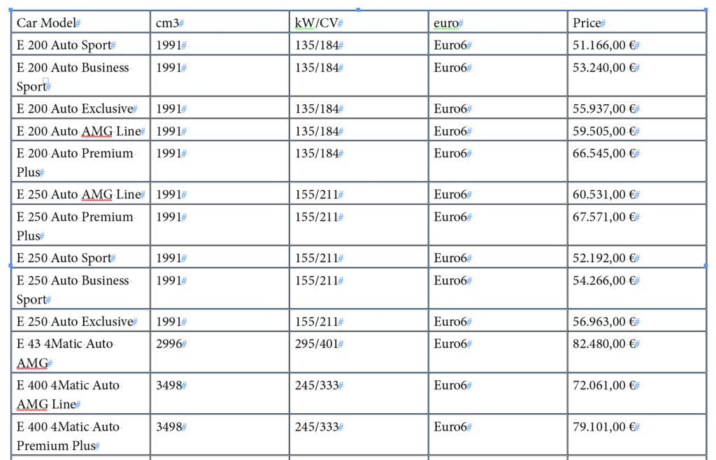 Import table from Word to InDesign: Word table to InDesign