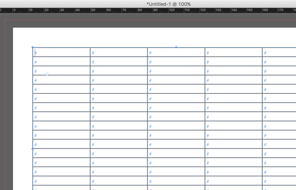 How to draw a table in InDesign: InDesign Table created