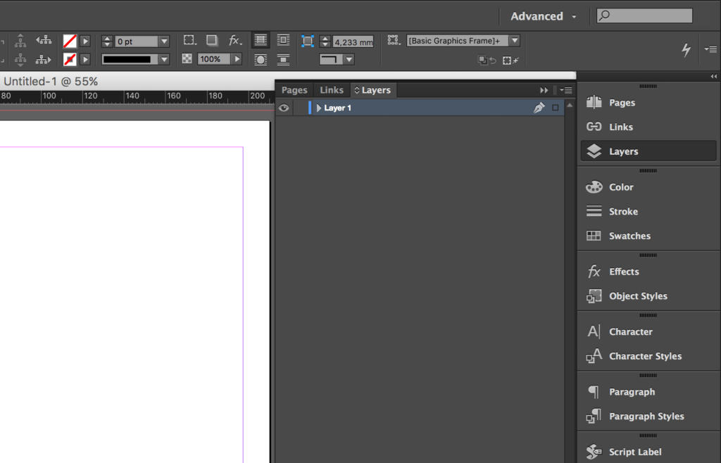 InDesign Hidden Characters: layer