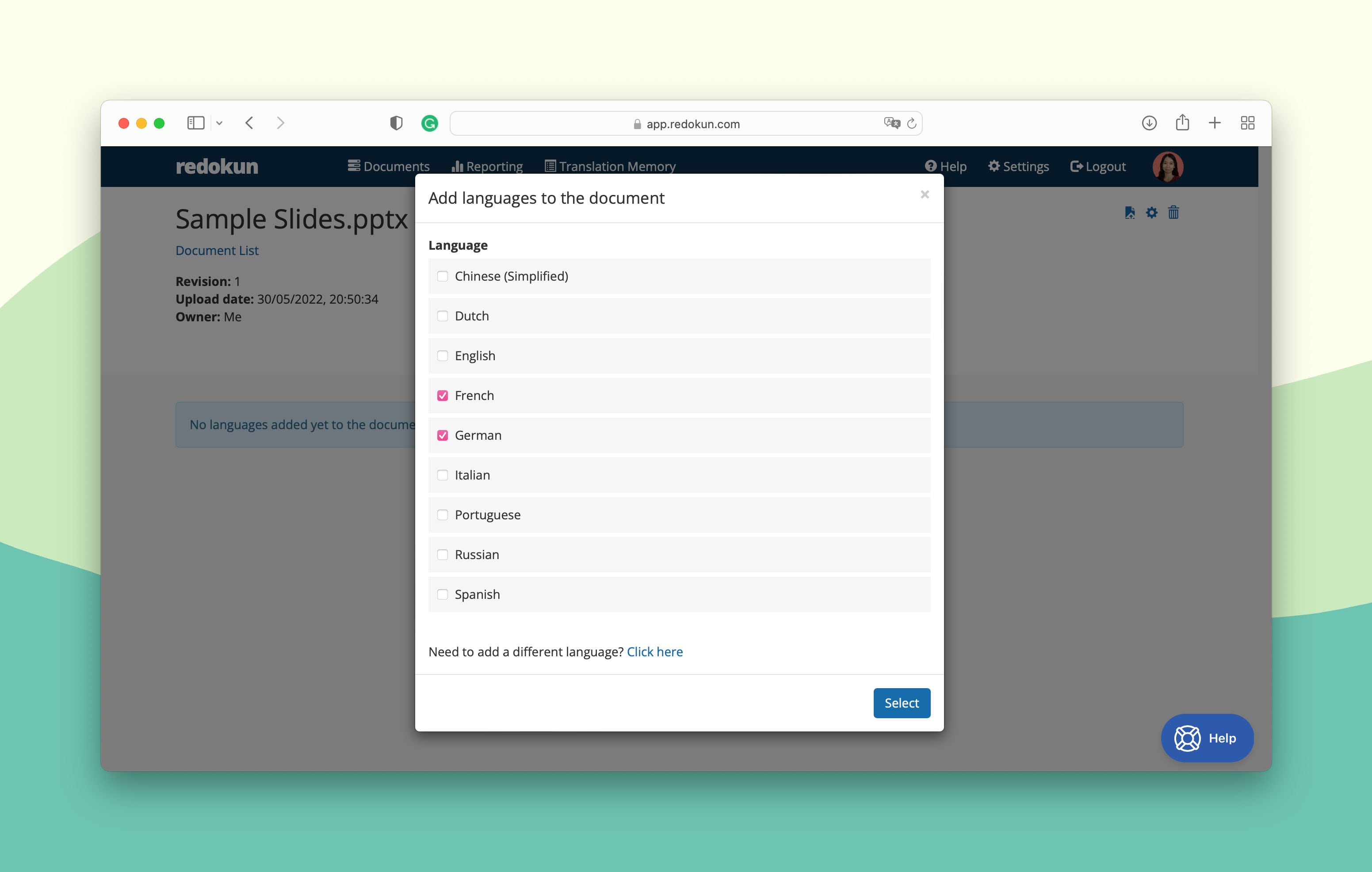 add target languages to ppt document