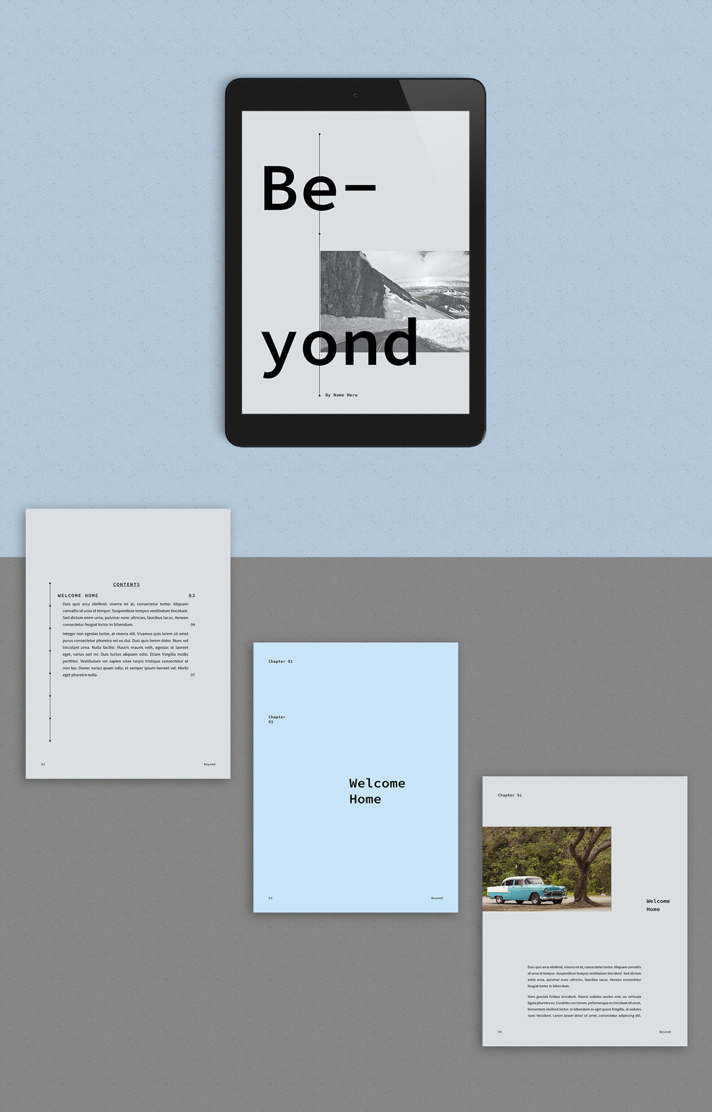 Cool and Calm eBook Layout: InDesign template preview