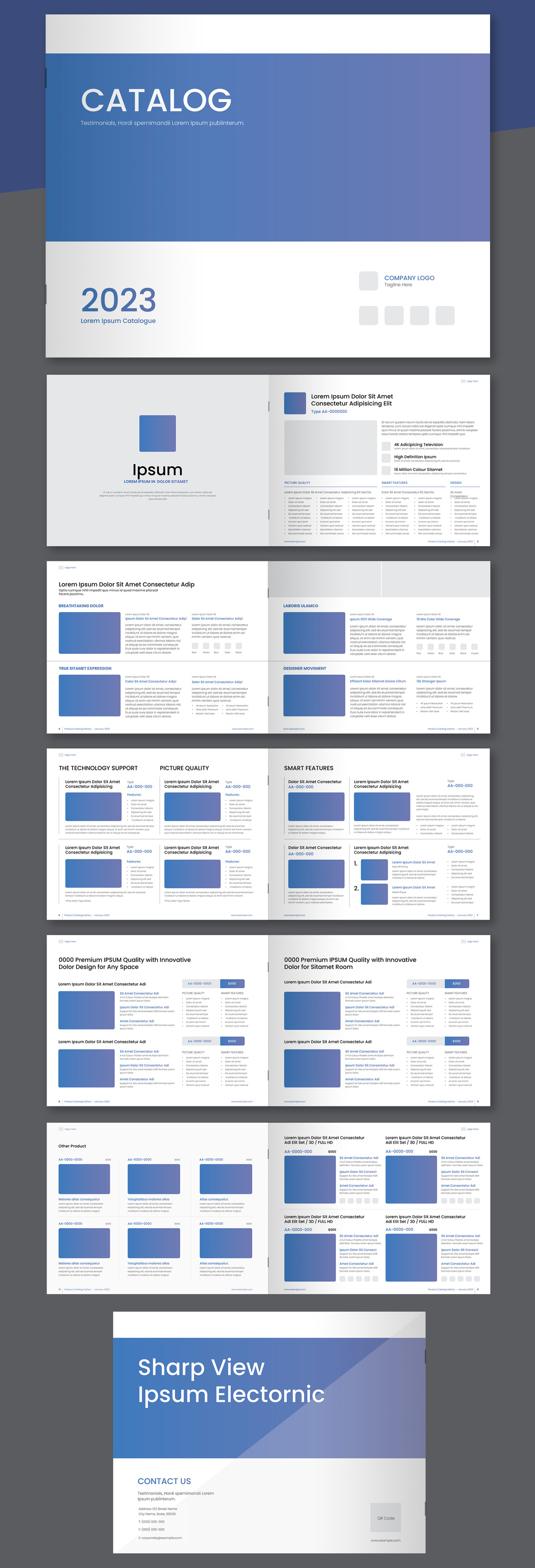 Product Catalog Template: Product Catalog Layout with Blue Accents